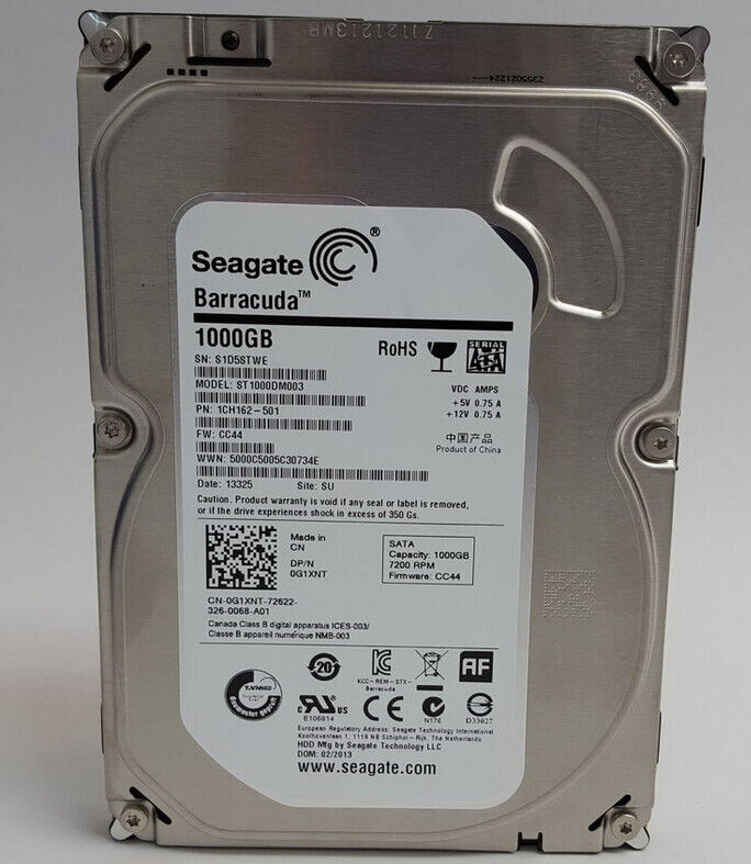 1ER162-020 1tb 7200rpm 3.5 Sata Desktop  Hdd Seagate