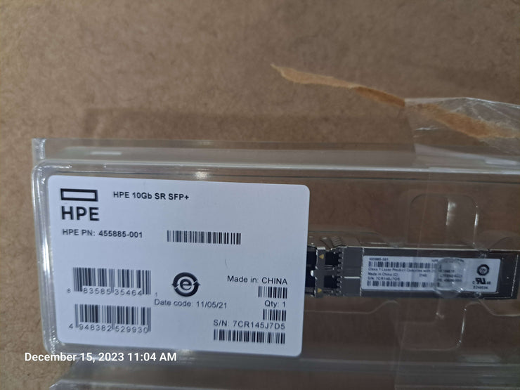 455885-001 HPE BladeSystem C-Class 10G SFP+ LC SR Transceiver