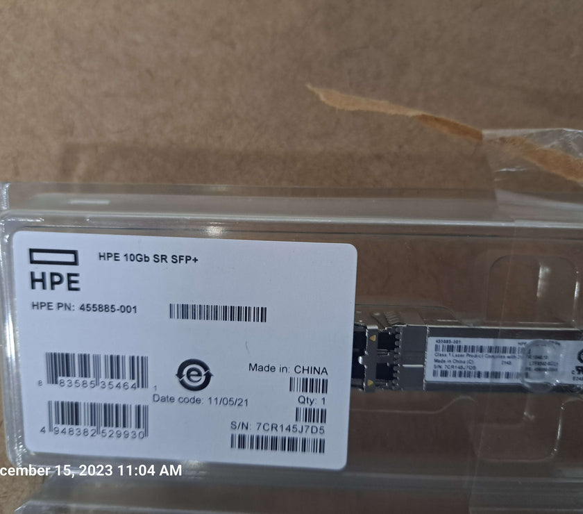 455885-001 HPE BladeSystem C-Class 10G SFP+ LC SR Transceiver