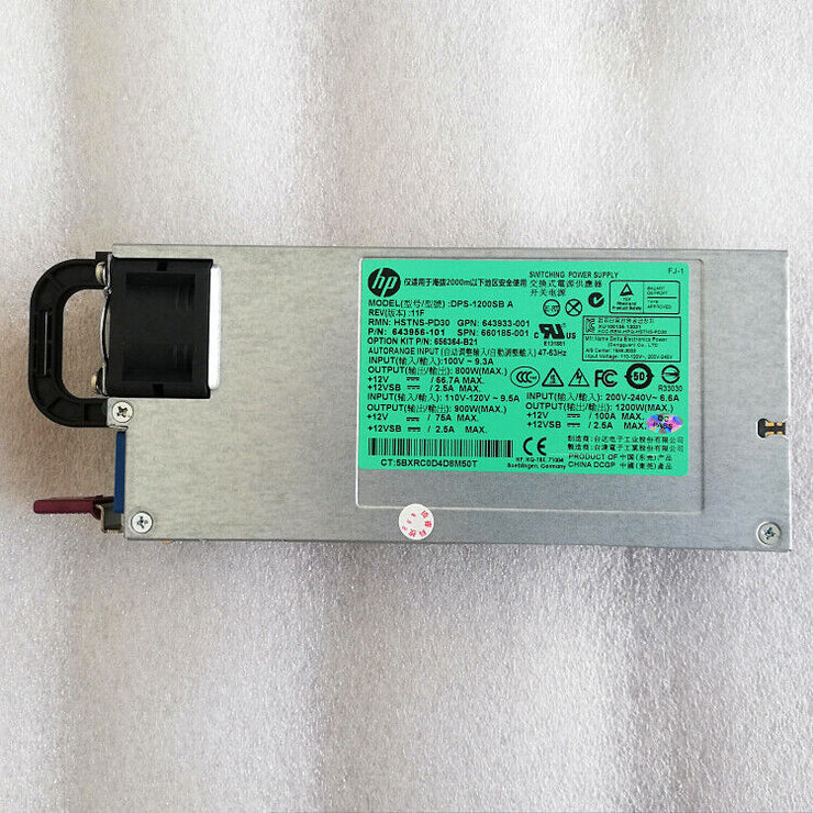 656364-B21 HP 1200W Platinum Hot Plug Power Supply  643956-201