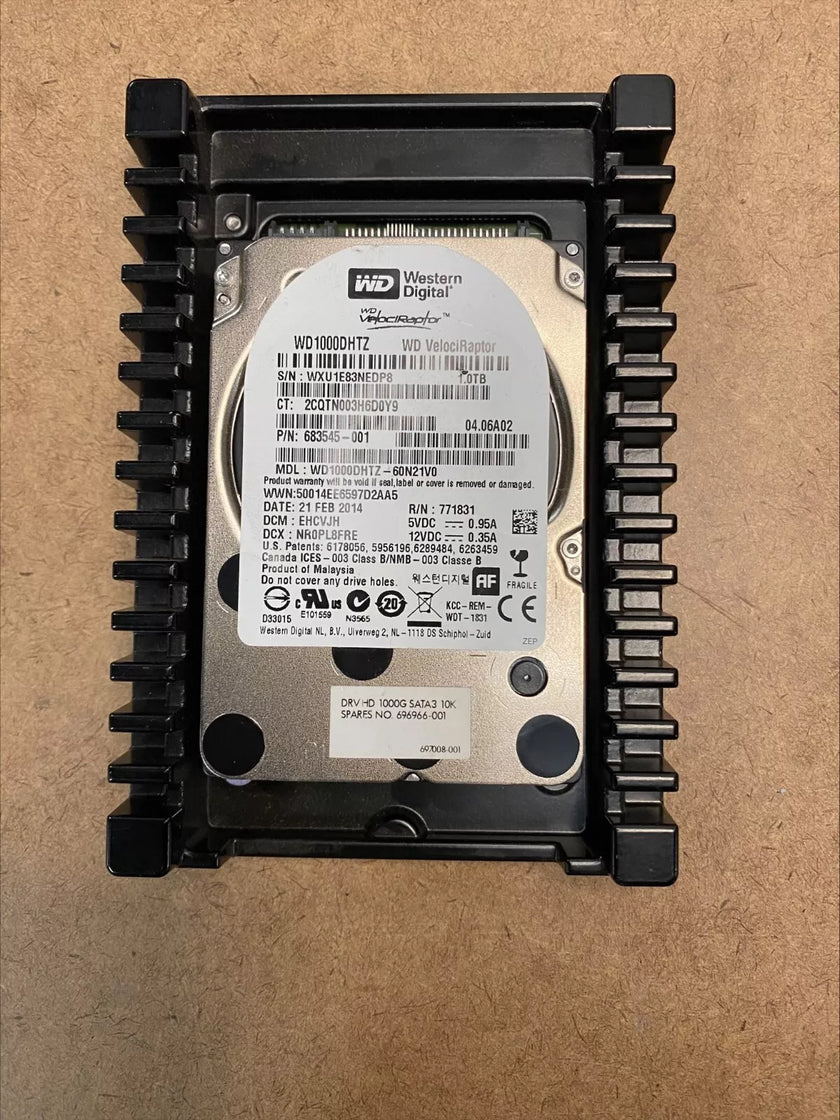 683545-001 HP 1TB SATA 6G 10K LFF Western Digital VelociRaptor HDD