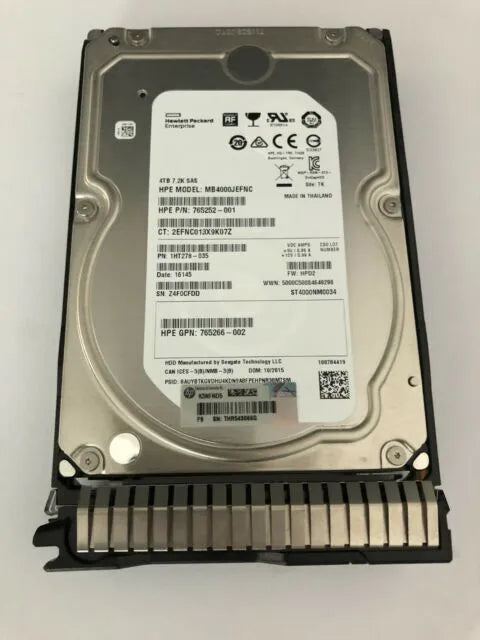 765257-B21 765863-001 765266-001 Hp 4tb 7200rpm 12G Sas Lff 3.5-Inch sc hot swap