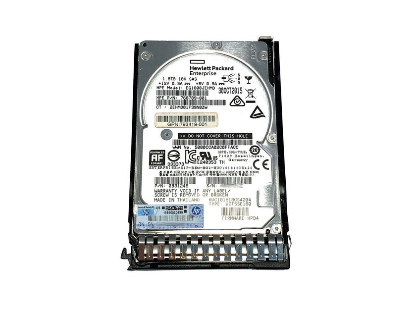 791034-B21 HPE 1.8tb 12g sas 10k 2.5in 512e hdd