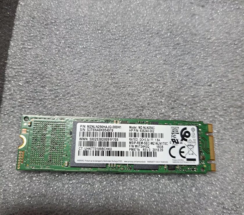 936240-002 HP 256GB SATA 6G  M.2 2280 B+M SSD MZNLN256HAJQ-000H1