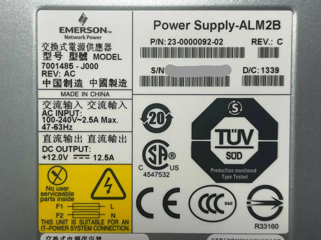 ALM2B Emerson Brocade 6505 6510 5510 150W Power Supply