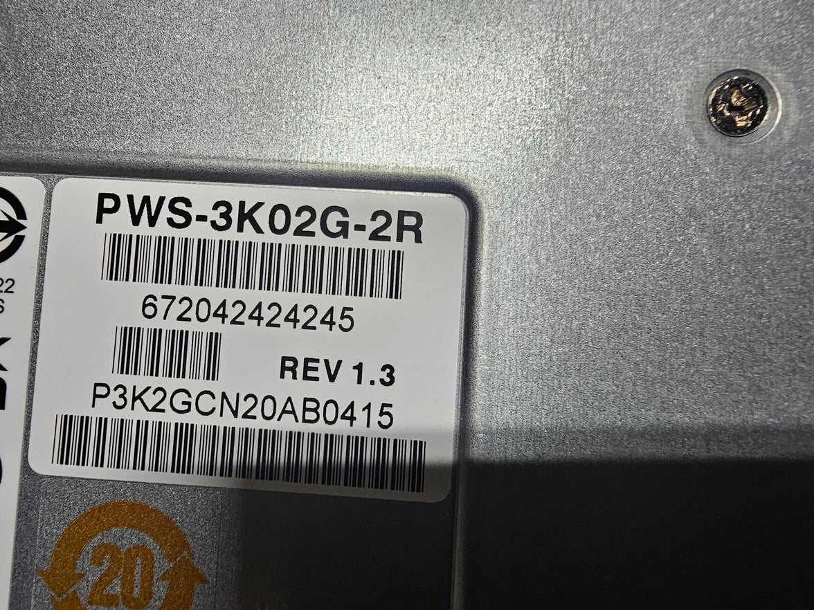 Supermicro PWS-3K02G-2R 3000W 2U 54V/12V 80PLUS Output Redundant Power Supply