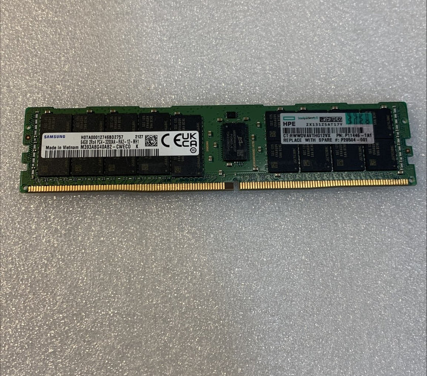 P07650-B21  HPE 64gb (1X64gb) dual rank x4 ddr4-3200 cas-22-22-22