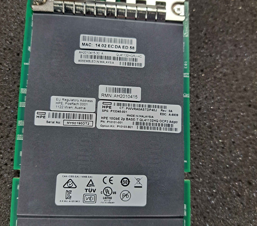 P10103-B21 HPE Marvell QL41132HQRJ Ethernet 10GB 2-Port Base-T OCP3 Adapter