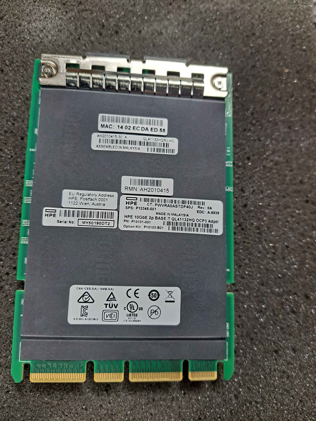 P10103-B21 HPE Marvell QL41132HQRJ Ethernet 10GB 2-Port Base-T OCP3 Adapter